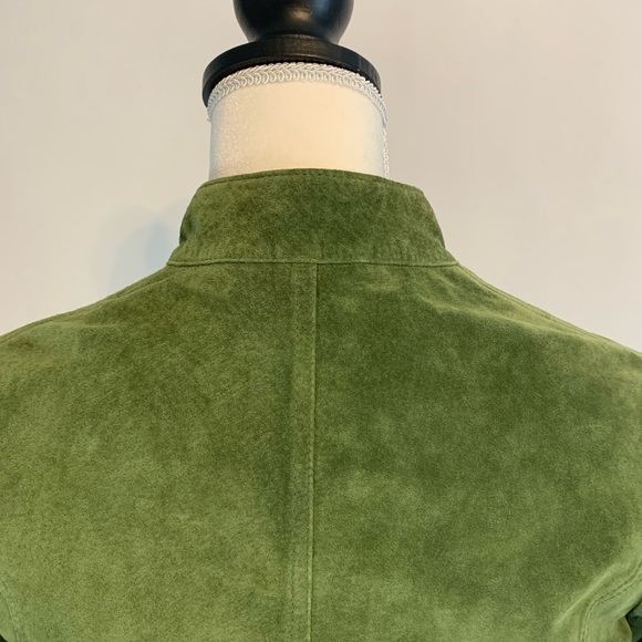 Aldo Sage Green Suede Moto Jacket Size Large - Picture 9 of 16